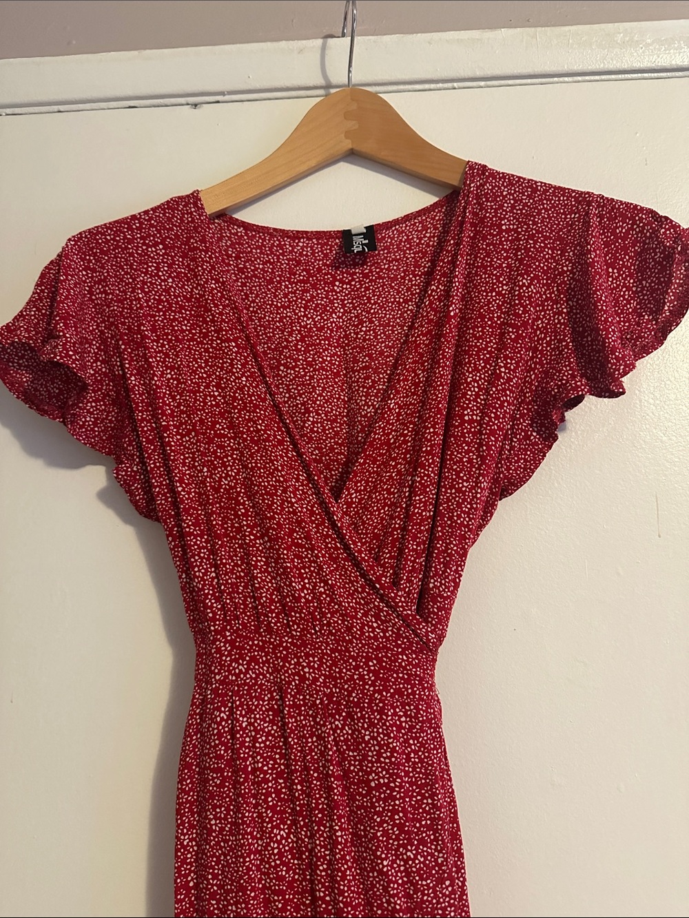 Crimson Floral High-Low Wrap Dress - Picture 5 of 8